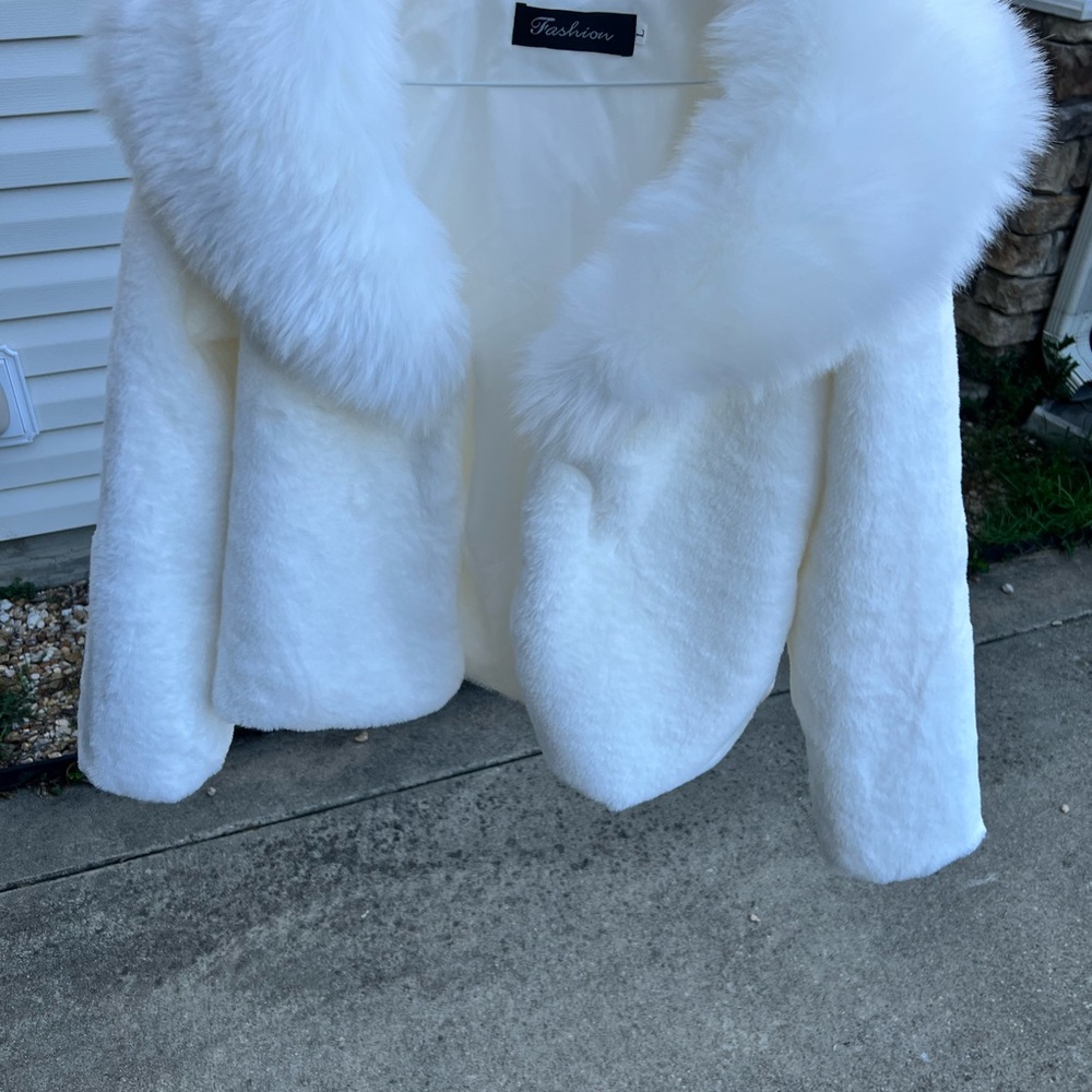 White Faux Fur Coat